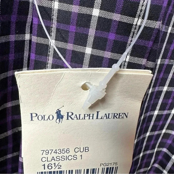 Polo Ralph Lauren Curham Classic Fit Long Sleeve Button Up Shirt Purple Plaid L( - Picture 6 of 10